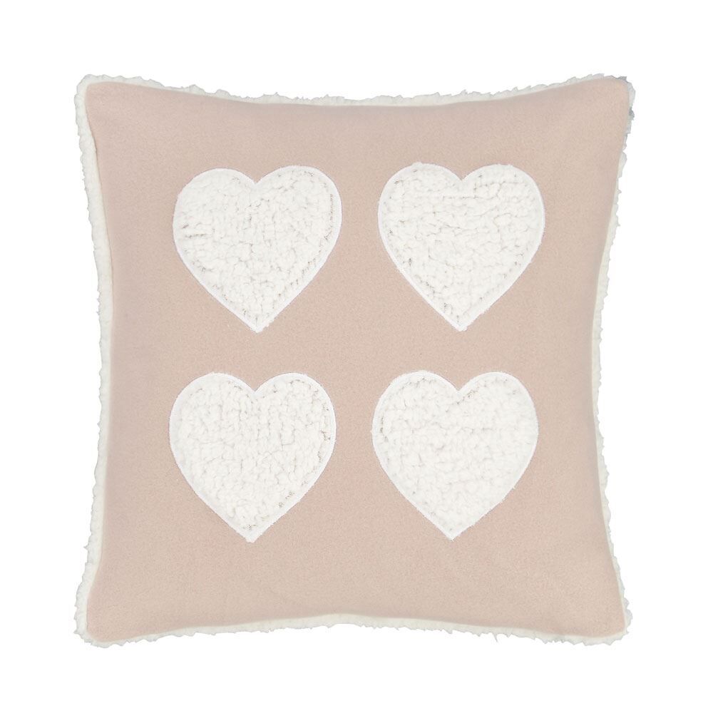Catherine Lansfield Cosy Heart Sherpa Fleece Cushion Cover