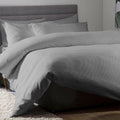 Belledorm Waffle Weave 100% Cotton Duvet Cover Set, Slate, Double
