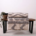 Appletree Loft Inca Tufted Geometric 100% Cotton Throw, Grey, 130 x 180 Cm