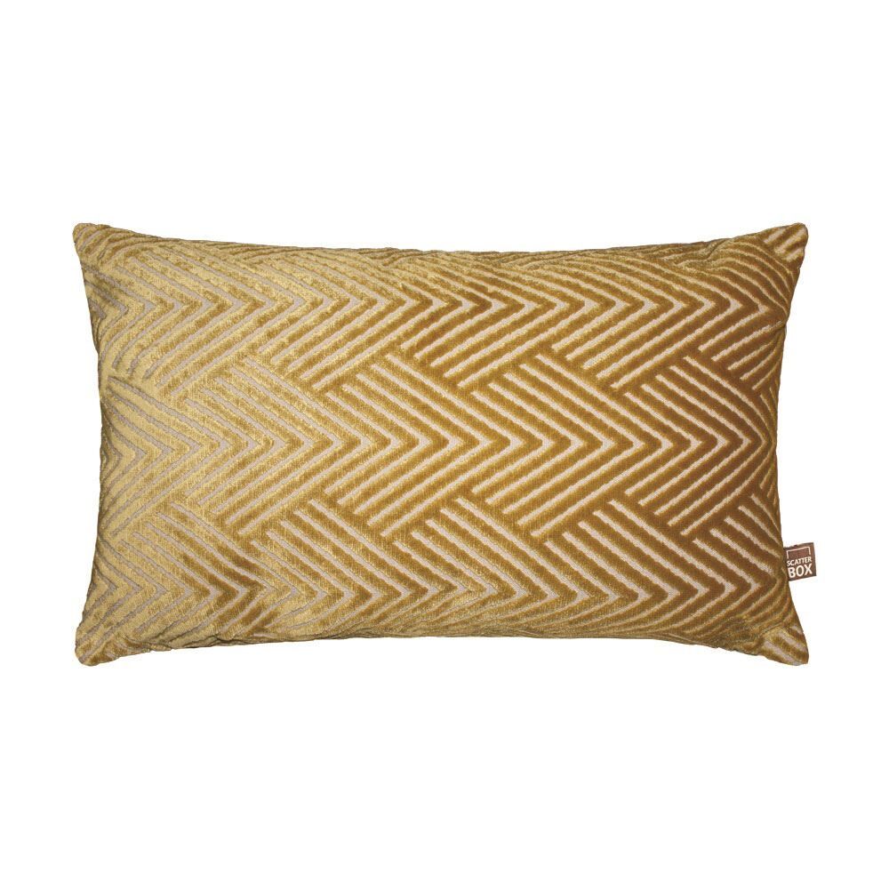 Scatter Box Vesper Geometric Cut Velvet Feather Filled Cushion
