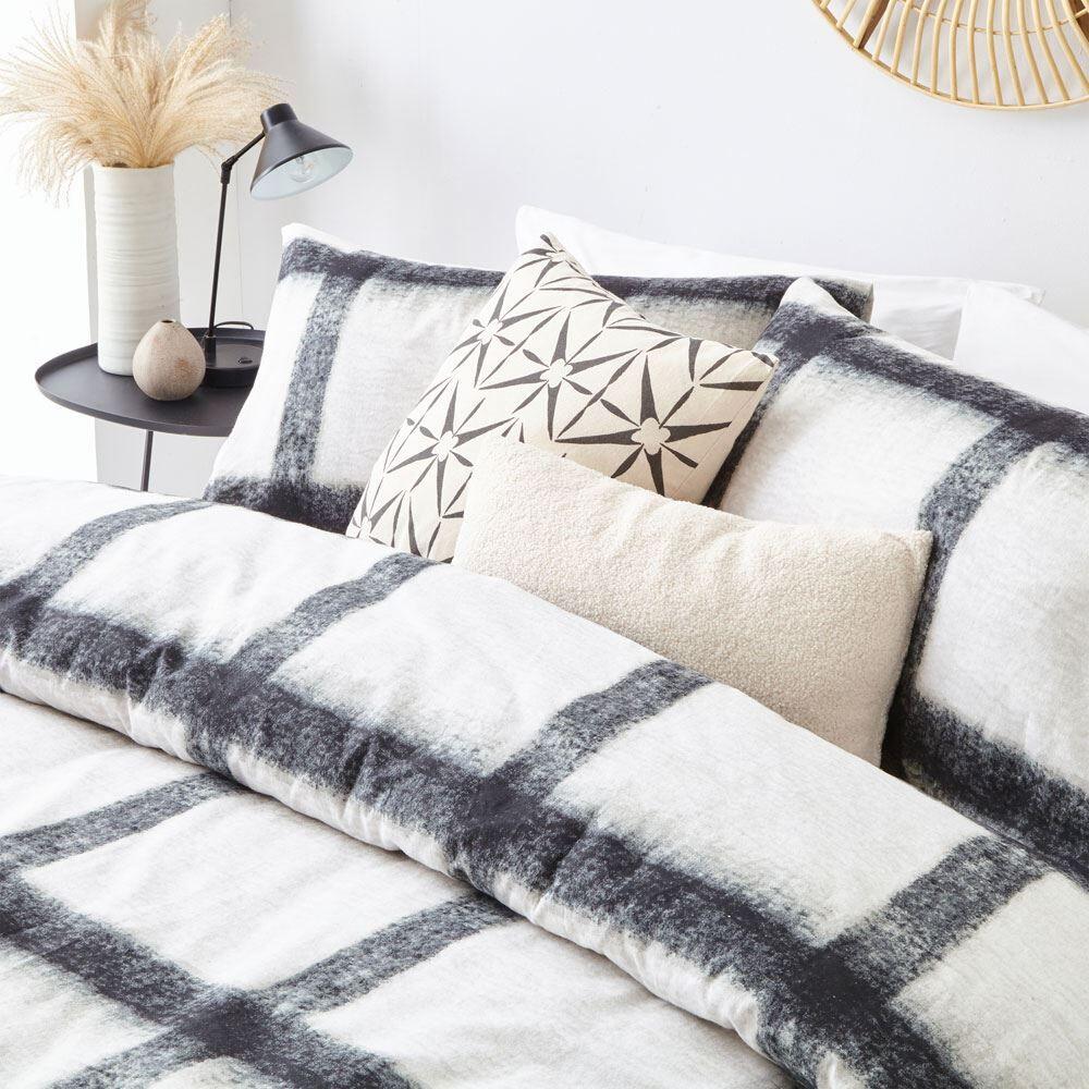 The Linen Yard Mohair Check 100% Brushed Cotton Duvet Cover Set