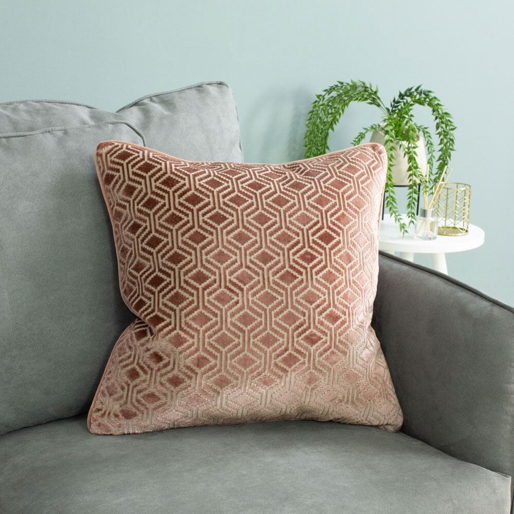 Paoletti Avenue Geometric Jacquard Velvet Cushion Cover