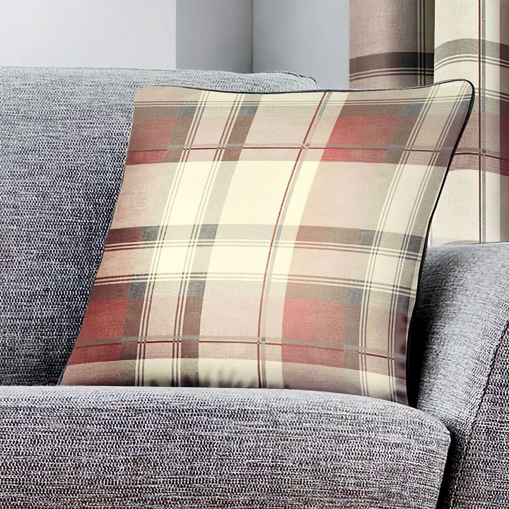 Fusion Balmoral Check 100% Cotton Filled Cushion, 43 x 43 Cm