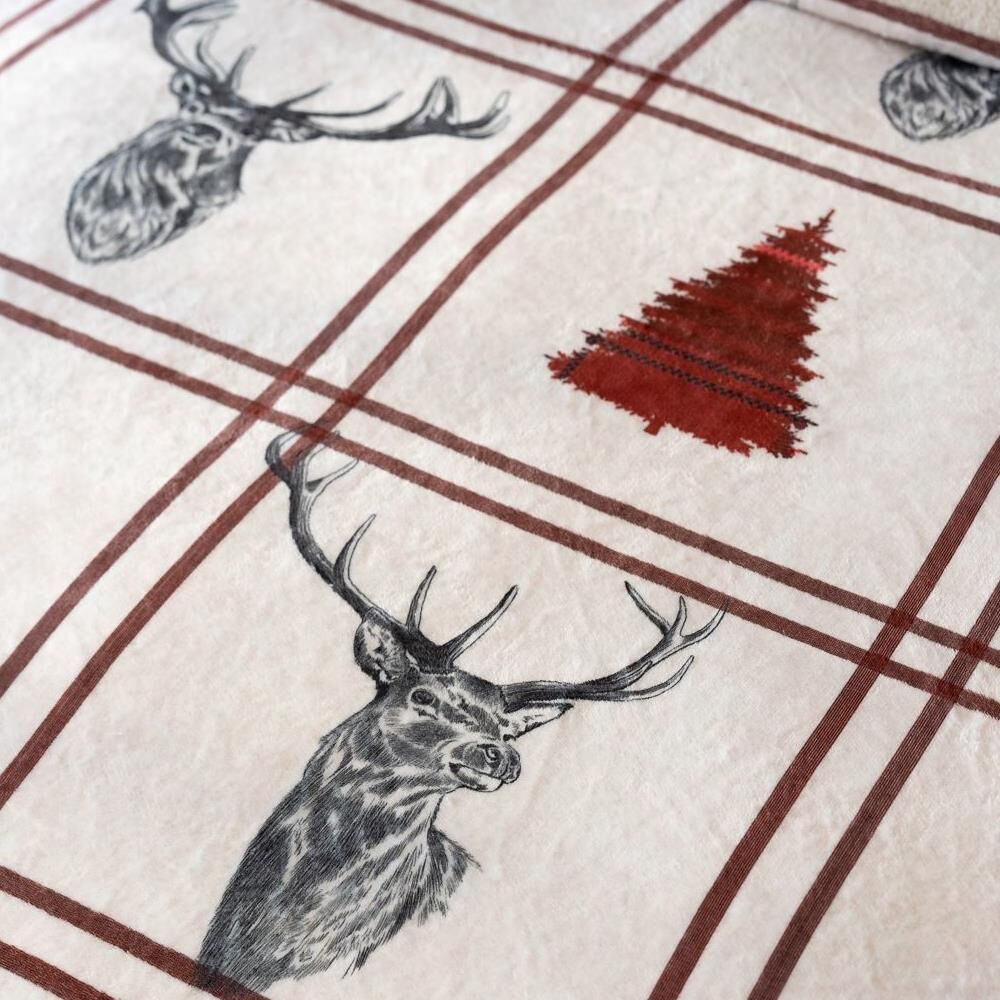 Night Zone Stag Super Soft Teddy Fleece Warm & Cosy Duvet Cover Set
