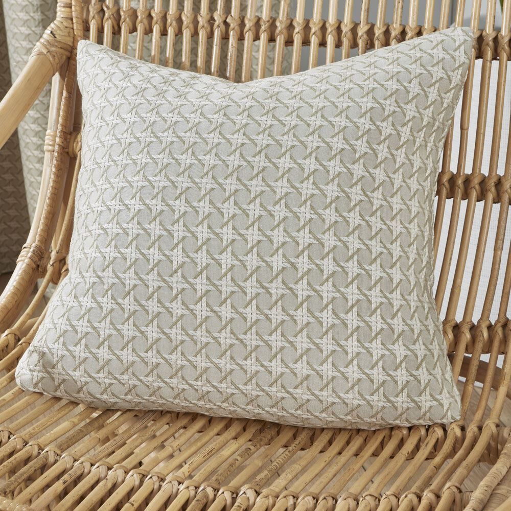 Curtina Eaton Basket Weave Jacquard Cushion Cover, Natural, 43 x 43 Cm