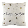 Evans Lichfield Always Bee-Lieve Watercolour Print Cushion Cover, White, 43 x 43 Cm
