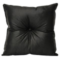 Riva Home Monte Carlo Satin Chesterfield Button Filled Cushion, Black, 45 x 45 Cm