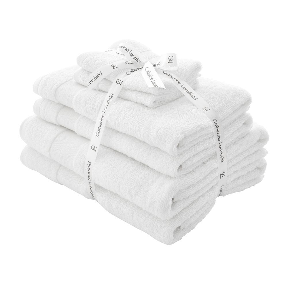 Catherine Lansfield Anti-Bacterial 100% Cotton 6 Piece Towel Bale