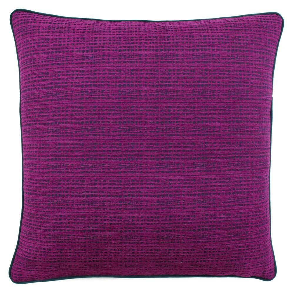 Riva Paoletti Chiswick Geometric Cube Jacquard Weave Cushion Cover, Magenta, 50 x 50 Cm