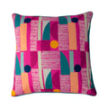 Riva Home Barcelona Art Deco Geometric Piped Cushion Cover, Fuchsia, 50 x 50 Cm