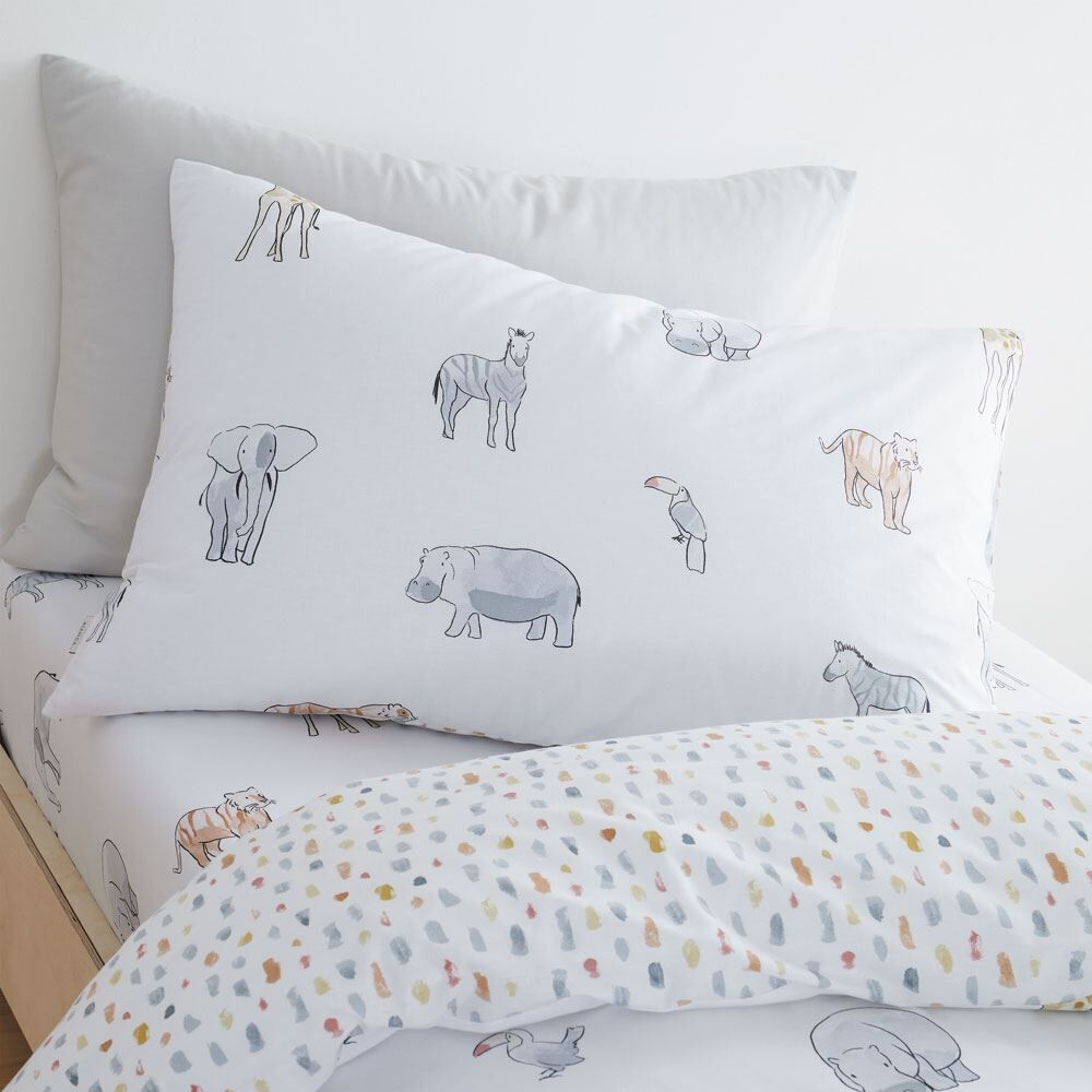Bianca Kids Zoo Animals 100% Cotton Reversible Duvet Cover Set
