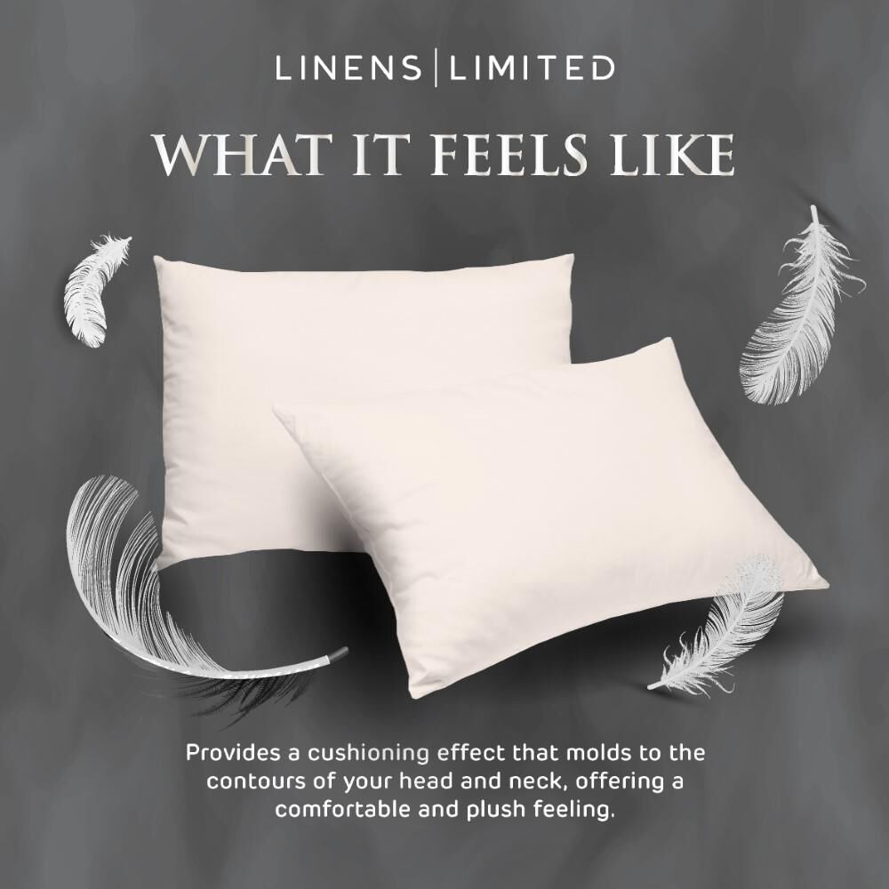 Linens Limited Hotel Quality Luxurious Natural Duck Feather Pillows, 2 Pack