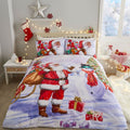 Fusion Christmas Santa & Snowy Easy Care Reversible Duvet Cover Set