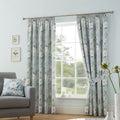 Dreams & Drapes Eve Floral Print 100% Cotton Lined Pencil Pleat Curtains