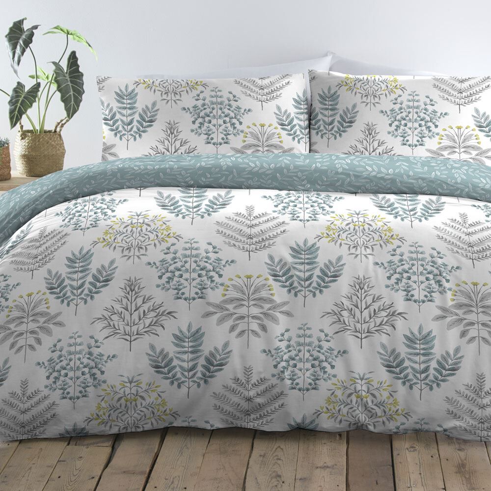 Dreams & Drapes Emily Botanical Print Reversible Duvet Cover Set