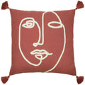Furn Uno Face Abstract Tufted Cushion Cover, Red Clay, 50 x 50 Cm