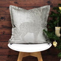 Riva Paoletti Wonderland Prancer Embellished Cushion Cover, Silver, 50 x 50 Cm
