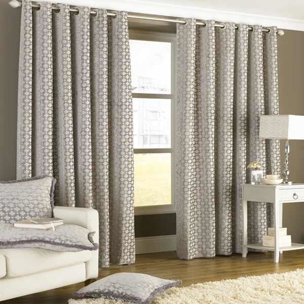 Paoletti Belmont Chenille Jacquard Woven Lined Eyelet Curtains